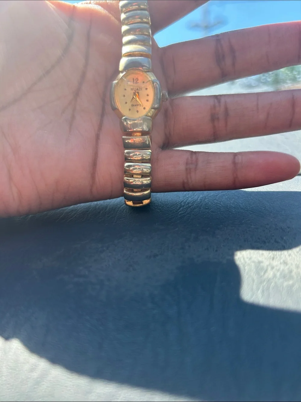 Source Unknown Gold-Tone Stretch Bracelet Watch